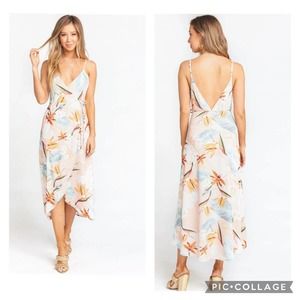 Show Me Your Mumu Meghan Wrap Dress Tropical Birds of Paradise Size Small